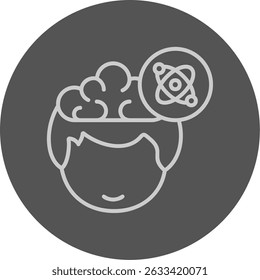 Atomic Human Mind Vector Icon
