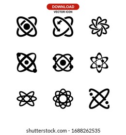 Icono atómico o logotipo aislado símbolo de signo ilustración vectorial - Colección de iconos vectoriales de estilo negro de alta calidad
