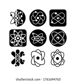 Icono atómico o logotipo símbolo de señas aislado ilustración vectorial - Colección de iconos vectores de estilo negro de alta calidad
