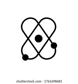 Icono atómico o logotipo símbolo de signo aislado ilustración vectorial - iconos vectoriales de estilo negro de alta calidad
