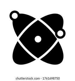 Icono atómico o logotipo símbolo de signo aislado ilustración vectorial - iconos vectoriales de estilo negro de alta calidad
