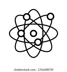 Icono atómico o logotipo símbolo de signo aislado ilustración vectorial - iconos vectoriales de estilo negro de alta calidad
