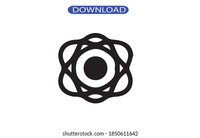 atomares Symbol oder Logo einzeln auf Zeichen, Vektorgrafik - hochwertige Vektorsymbole in schwarzem Stil.