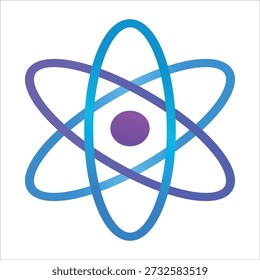 
Atomic icon. Nucleus, protons and neutrons.