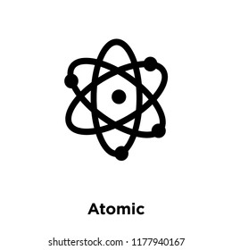 Atomic icon vector isolated on white background, logo concept of Atomic sign on transparent background, filled black symbol