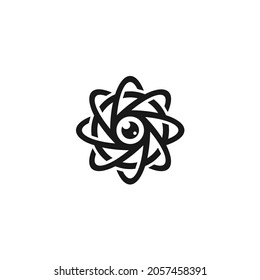 Atomic Icons, Eye Lens Logo Design, Photo Video Shooting Concept, Circular Symbols