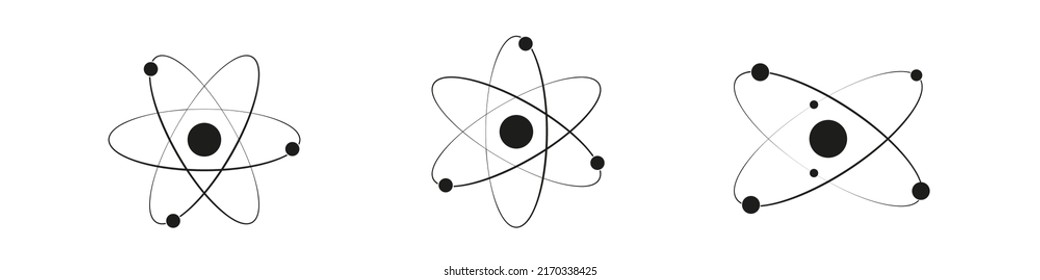 Atomic icons. Molecule symbol or atom symbol isolated. Vector  illustration eps10