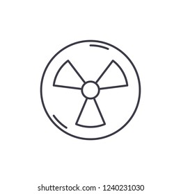 Atomic industry line icon concept. Atomic industry vector linear illustration, symbol, sign