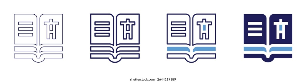 Ícone de interação atômica em 4 estilos diferentes. Linha Fina, Linha, Linha Negrito, Duotônico. Estilo duotônico. Traçado editável.