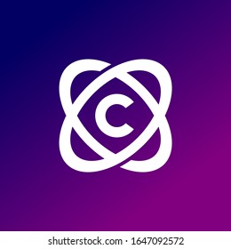 atomic letter c logo vector