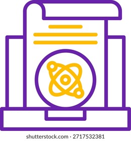 Línea atómica Línea de Vector de dos colores Diseño de icono de Vector de dos colores