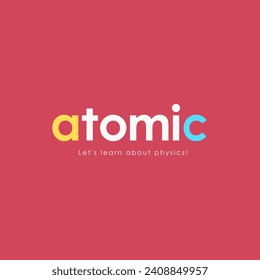 Atomic logo. Logo of physics education. Colorful color logo vectors.