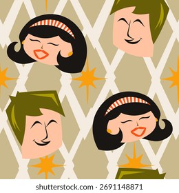 Atômico Médio Século Sem Costura Padrão