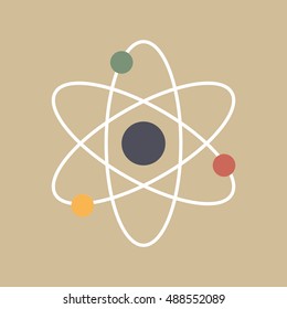 Atomic model. Flat design. Vector illustration