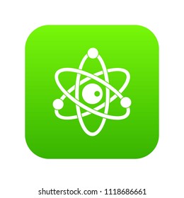 Atomic model icon digital green for any design isolated on white vector illustration