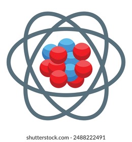 Atomic model orbiting electrons protons neutrons nucleus physics chemistry science