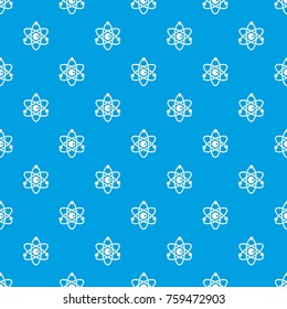 Atomic model pattern repeat seamless in blue color for any design. Vector geometric illustration