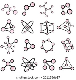 atomic and molecular structure of, vector chemical structure