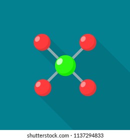 Atomic molecule icon. Flat illustration of atomic molecule vector icon for web design