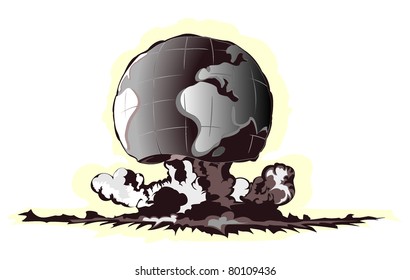 atomic mushroom in form of earth