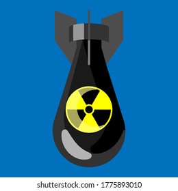 ilustración de un vector de icono de la bomba nuclear atómica, vector de existencias aislado