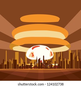 Atomic Nuclear boom in the city.