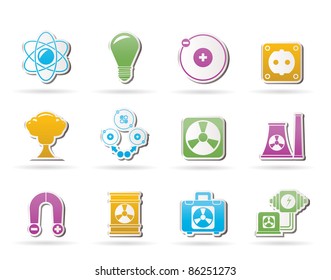 Atomic and Nuclear Energy Icons - vector icon set
