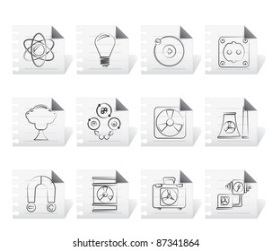 Atomic and Nuclear Energy Icons - vector icon set