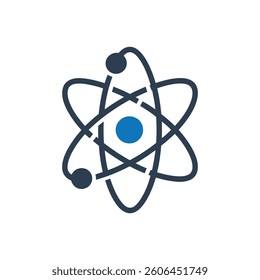 Atomic Nucleus Symbol Icon On White Background