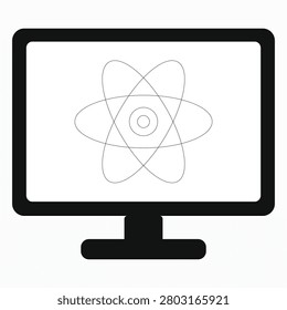Atomic Nucleus Thin Line Ring Silhouette Vector Icon