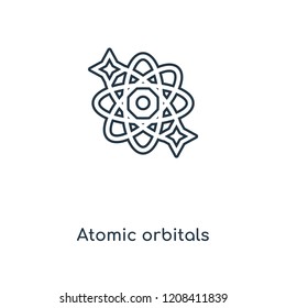 Atomic orbitals concept line icon. Linear Atomic orbitals concept outline symbol design. This simple element illustration can be used for web and mobile UI/UX.