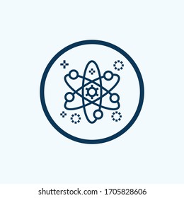 Atomic orbitals icon. Thin linear atomic orbitals outline icon isolated on white background from education collection