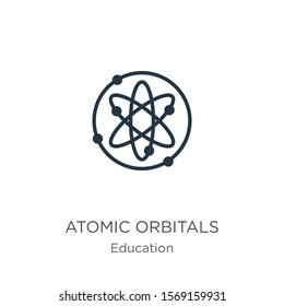 Atomic orbitals icon vector. Trendy flat atomic orbitals icon from education collection isolated on white background. Vector illustration can be used for web and mobile graphic design, logo, eps10