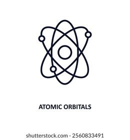 atomic orbitals outline icon.  Thin line icon from education collection. Editable vector isolated on white background