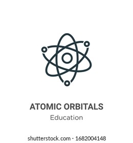 Atomic orbitals outline vector icon. Thin line black atomic orbitals icon, flat vector simple element illustration from editable education concept isolated stroke on white background