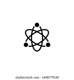 Atomic orbitals vector icon in black solid flat design icon isolated on white background