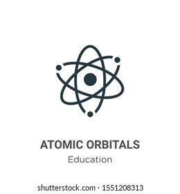 Atomic orbitals vector icon on white background. Flat vector atomic orbitals icon symbol sign from modern education collection for mobile concept and web apps design.