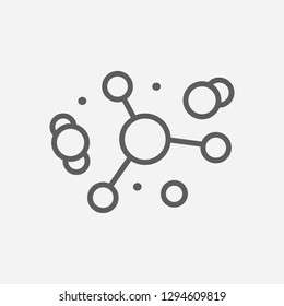 Atomic physics icon line symbol. Isolated vector illustration of  icon sign concept for your web site mobile app logo UI design.