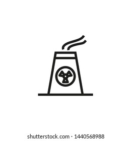 Atomic power plant line icon. Nuclear station, atomic reactor, environmental disaster. Factory concept. Vector illustration can be used for topics like energy, ecology, industry