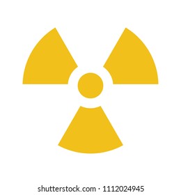 Atomic power sign glyph color icon. Atomic energy using. Safe nuclear power. Silhouette symbol on white background with no outline. Negative space. Vector illustration