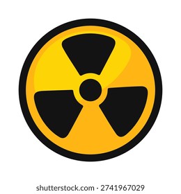 Atomic Radiation Hazard Caution Sign Nuclear Warning Symbol on a White Background