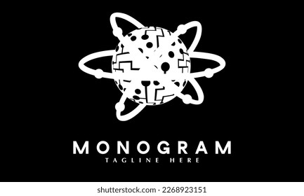 Atomic Reaction Logo abstract monogram vector template