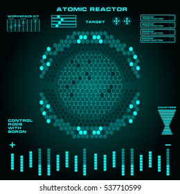 Atomic reactor futuristic virtual graphic touch  user interface