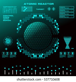 Atomic reactor futuristic virtual graphic touch  user interface