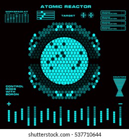 Atomic reactor futuristic virtual graphic touch  user interface