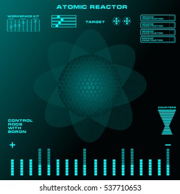 Atomic reactor futuristic virtual graphic touch  user interface