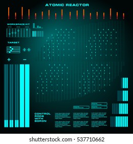 Atomic reactor futuristic virtual graphic touch  user interface