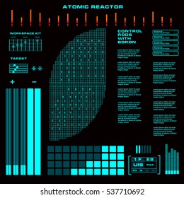 Atomic reactor futuristic virtual graphic touch  user interface