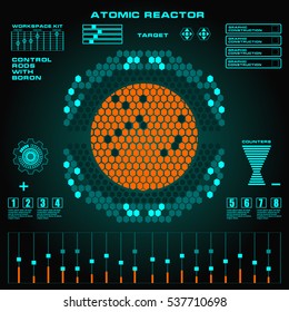 Atomic reactor futuristic virtual graphic touch  user interface