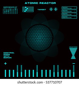 Atomic reactor futuristic virtual graphic touch  user interface